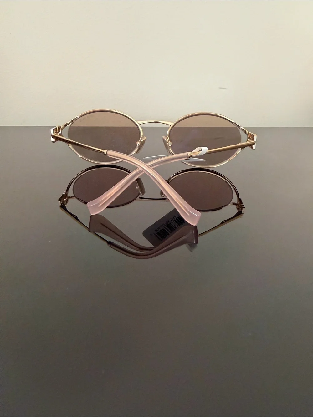 Miu Miu Round Metal Sunglasses with Gold Frame
